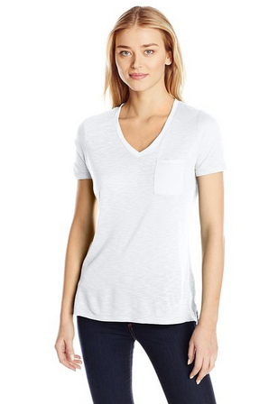 Calvin Klein Jeans Women's Short-Sleeve V-Neck Slub T-Shirt